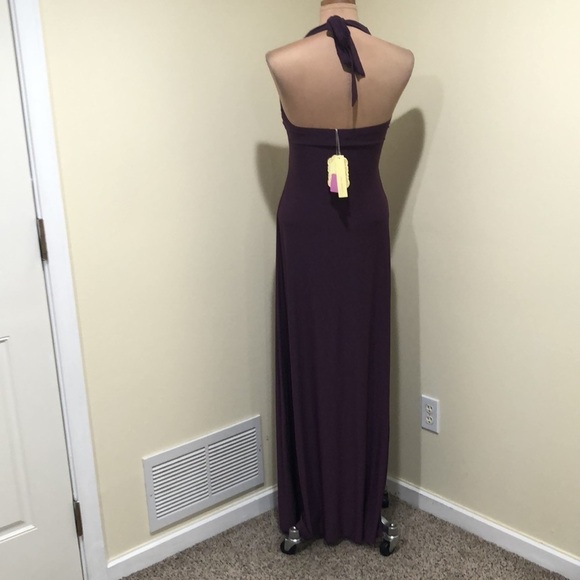NWT Miss Morena Maxi Dress Size Small Plum Purple Rhinestone Gown - Picture 6 of 10